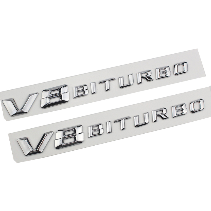 Decal tem chữ V8-Biturbo và V12-Biturbo dán hông xe Mercedes