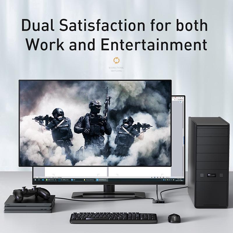 Bộ Chuyển Đổi HDMI BASEUS 2 Trong 1 4K 60hz Cho PS4 -Hàng chính hãng