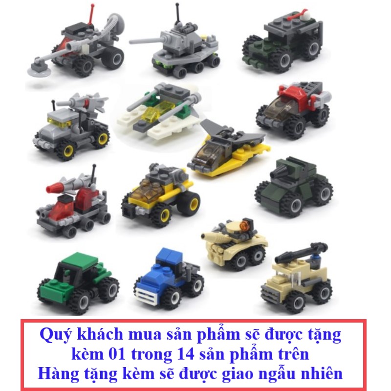 Bộ 05 Xe Ô Tô Mô Hình Chạy Bánh Trớn Dành Cho Trẻ Em-Tặng Kèm 01 Mô Hình Lắp Ráp Xe Quân Sự