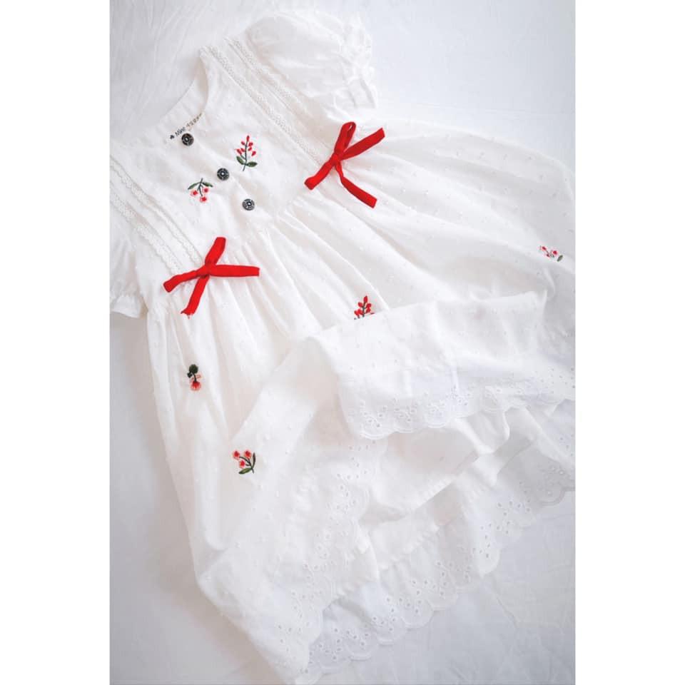 Váy trắng Hàn quốc chất thô bôi mát mẻ 2021