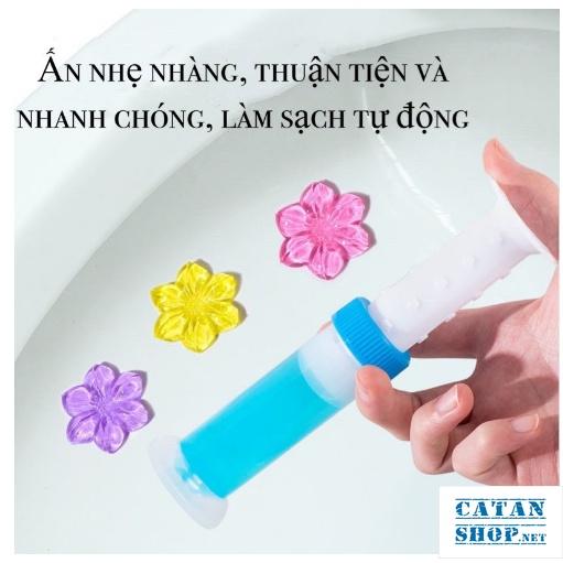 Gel thơm khử mùi diệt khuẩn toilet, Gel dính bồn cầu làm sạch lavabo dạng thạch hình bông hoa có 6 mùi thơm dễ chịu