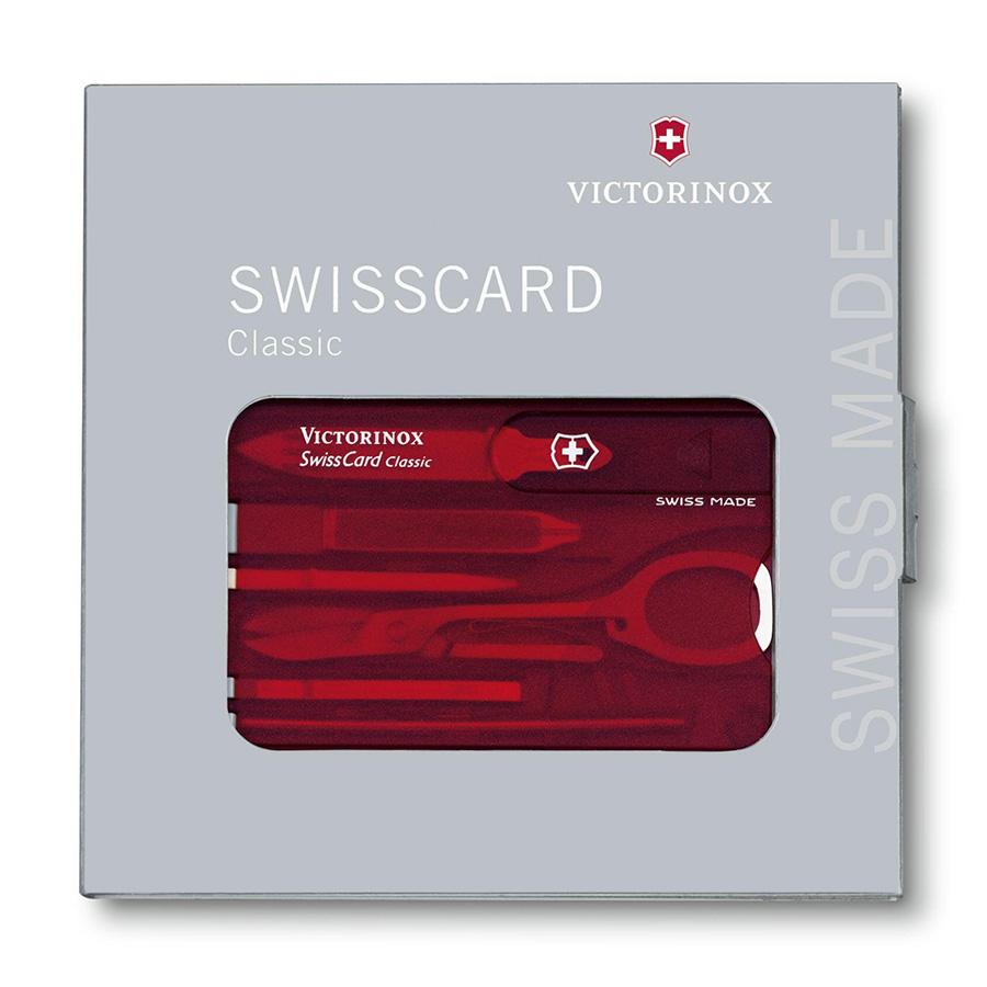 Bộ công cụ đa năng Victorinox Swiss Card Classic - Red Transparent