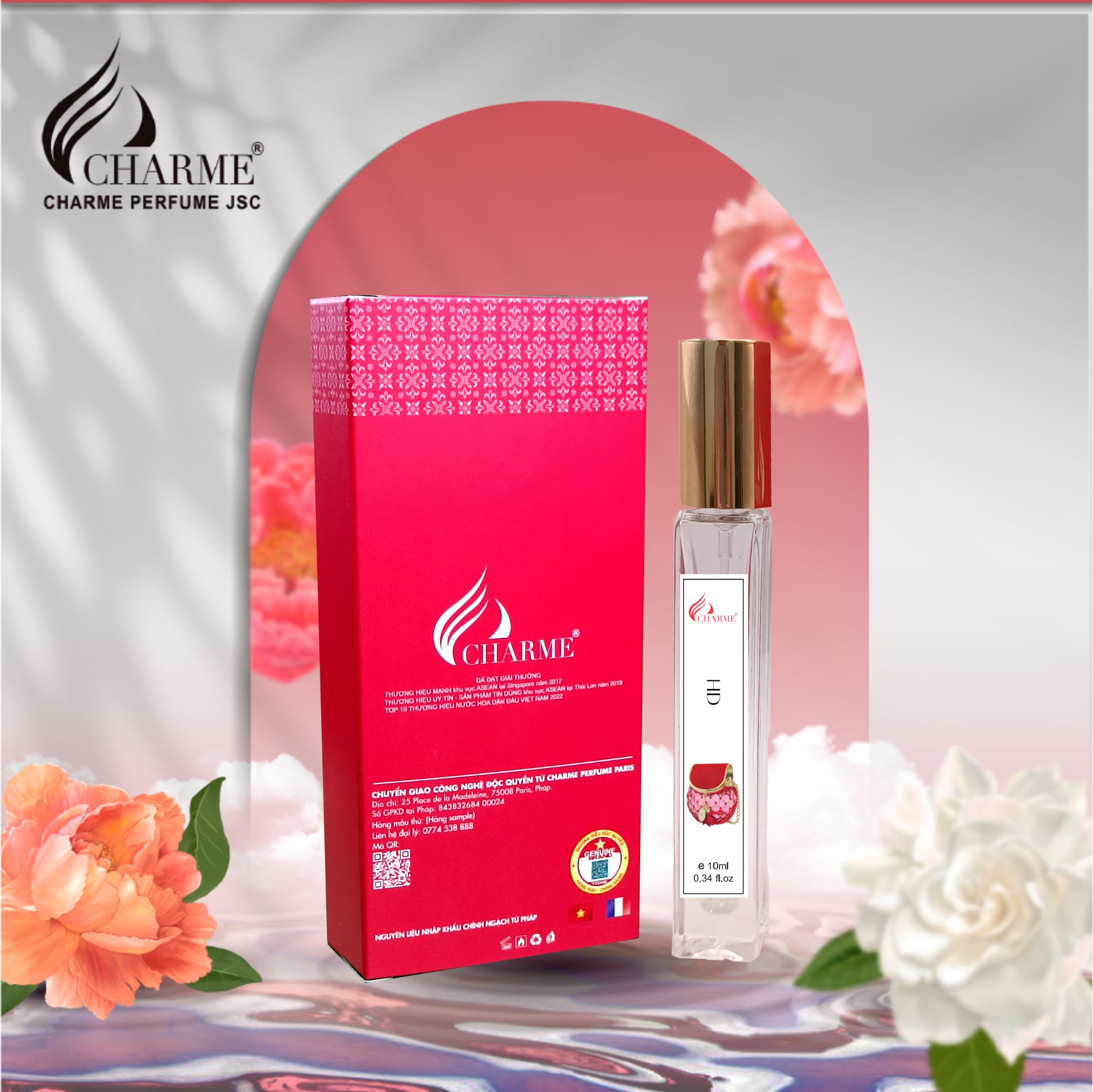 Nước Hoa Nữ Charme HD Quyến Rũ Gợi Cảm Hiện Đại Chai Test Mini 10ml