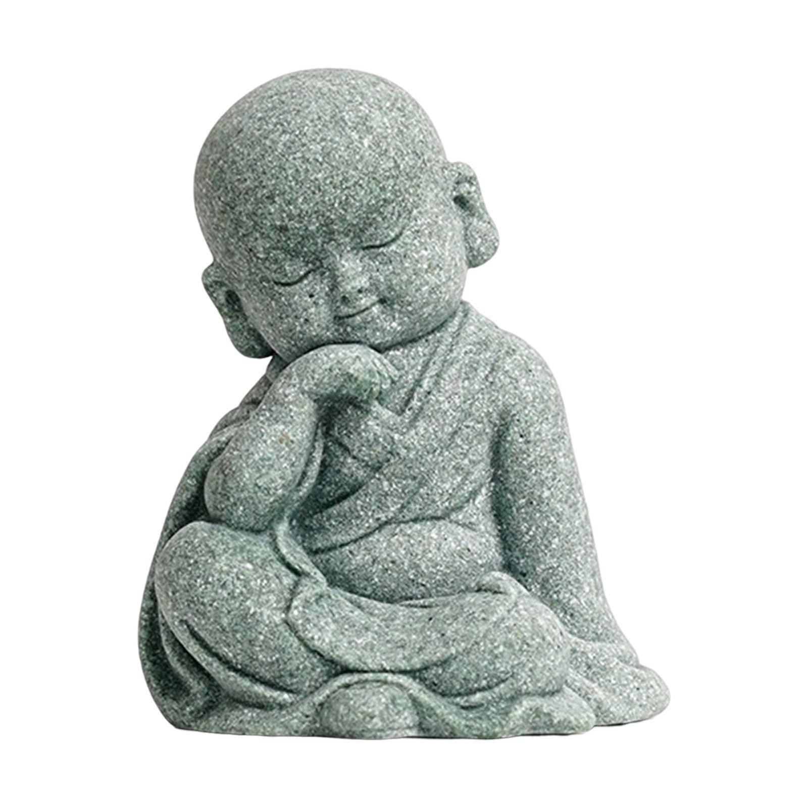 Monk Figurine Buddha Statue Sculpture Chinese Sculpture for Tabletop Car Outdoor