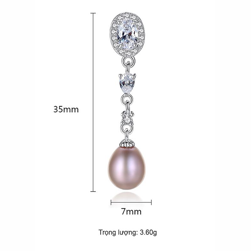 Bông Tai Ngọc Trai Cao Cấp B2353 Cỡ Hạt 7x9 Ly Bảo Ngọc Jewelry