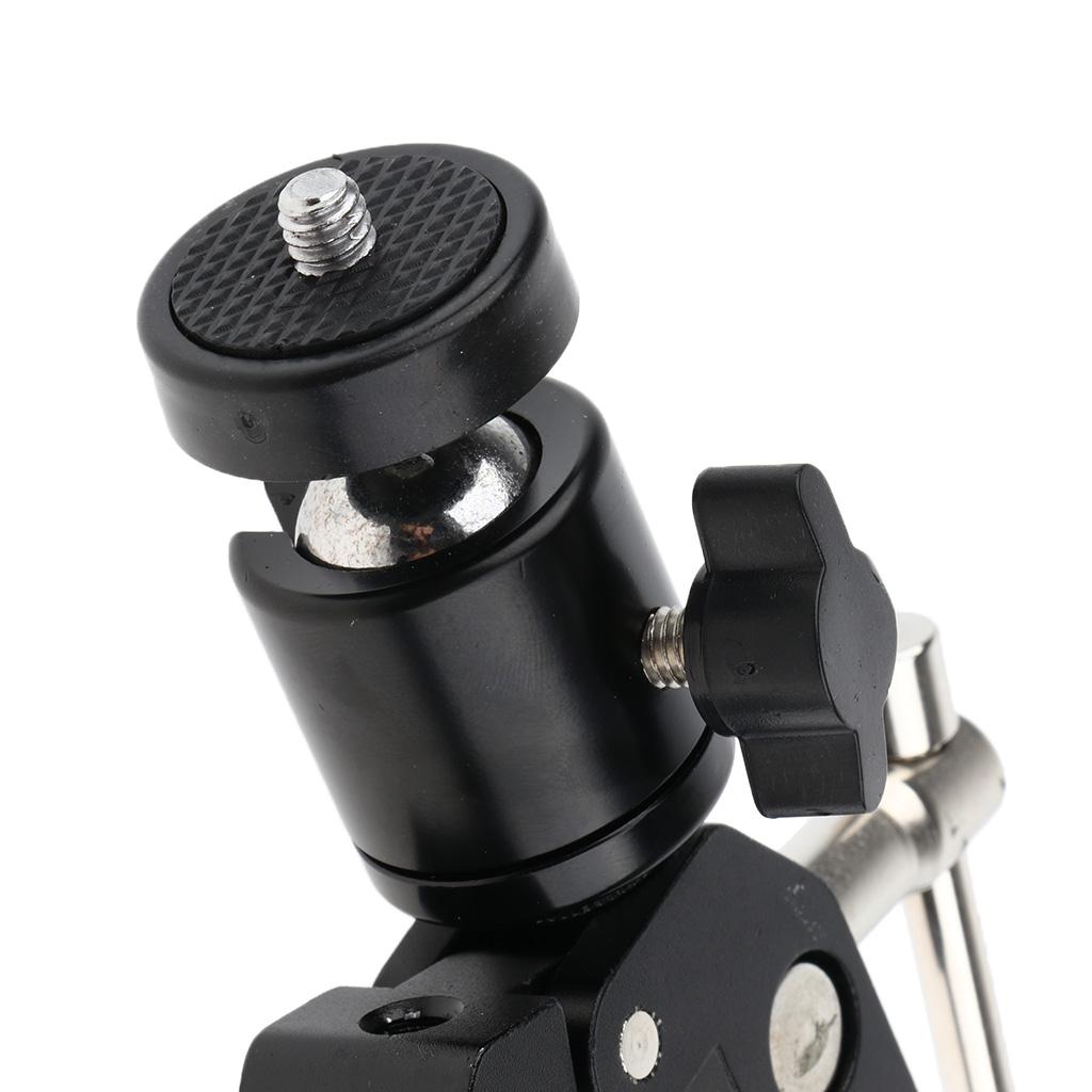 Amagogo Camera Kẹp Núi, đầu bóng Ma Thuật Cánh Tay Siêu Kẹp với 1/4 20 Sợi Hot Shoe Adapter dành cho Máy Ảnh Canon Nikon