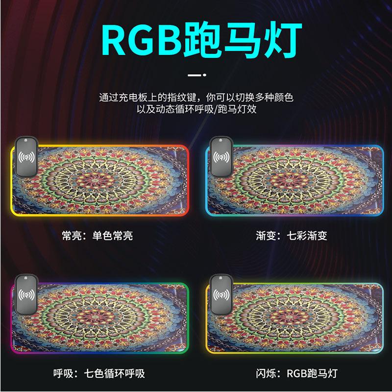 Phong cách mới nhất của Thổ Nhĩ Kỳ Thảm Ba Tư Thổ Nhĩ Kỳ Đèn bầu không khí RGB Phát sáng giao hưởng Bàn di chuột trò chơi quá khổ Tấm lót bàn phím sạc nhanh 15W