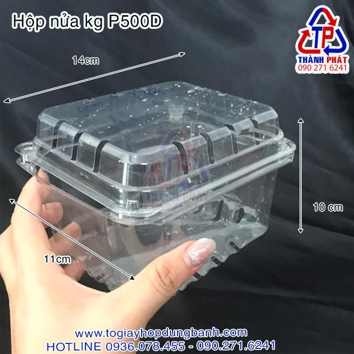 50 Hộp P500D - Hộp P500D đựng nửa kg trái cây - Hộp đựng nửa kg dâu - Hộp đựng 0.5kg P500D