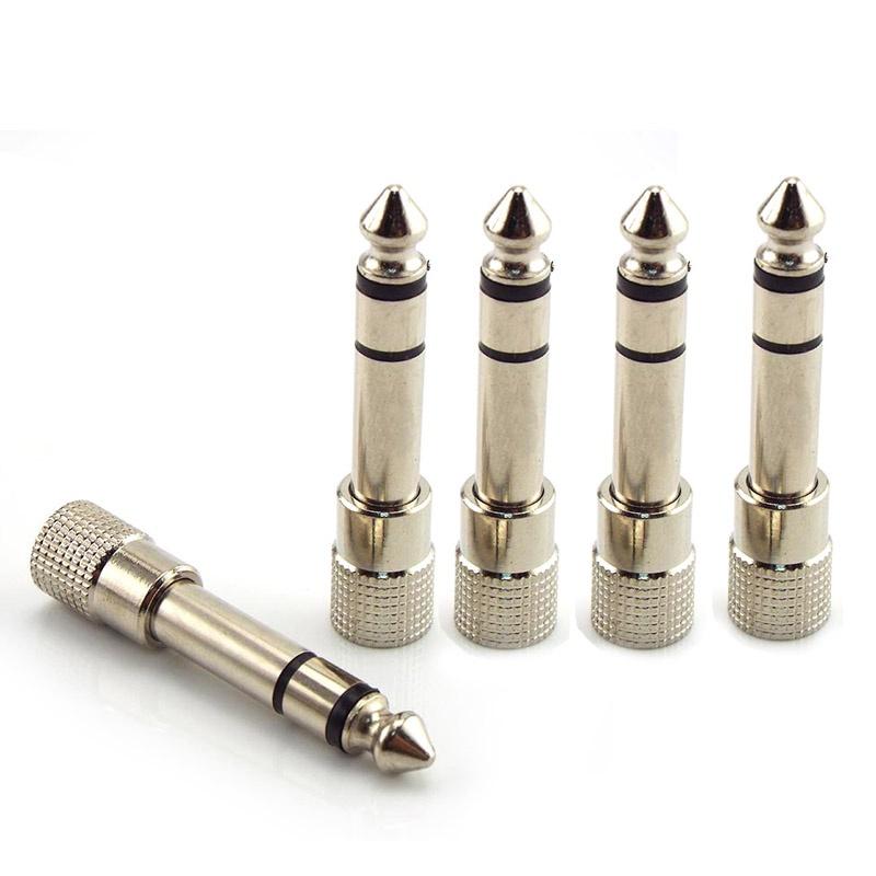 Set 5 Đầu Nối Chuyển Đổi Âm Thanh 6.3mm 1/4" Male Sang 3.5mm 1/8" Female