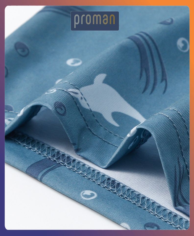 Quần lót nam boxer lụa in hình co dãn 4 chiều, quần sịp đùi nam hoạt hình chất lụa thấm hút SL03 - PROMAN