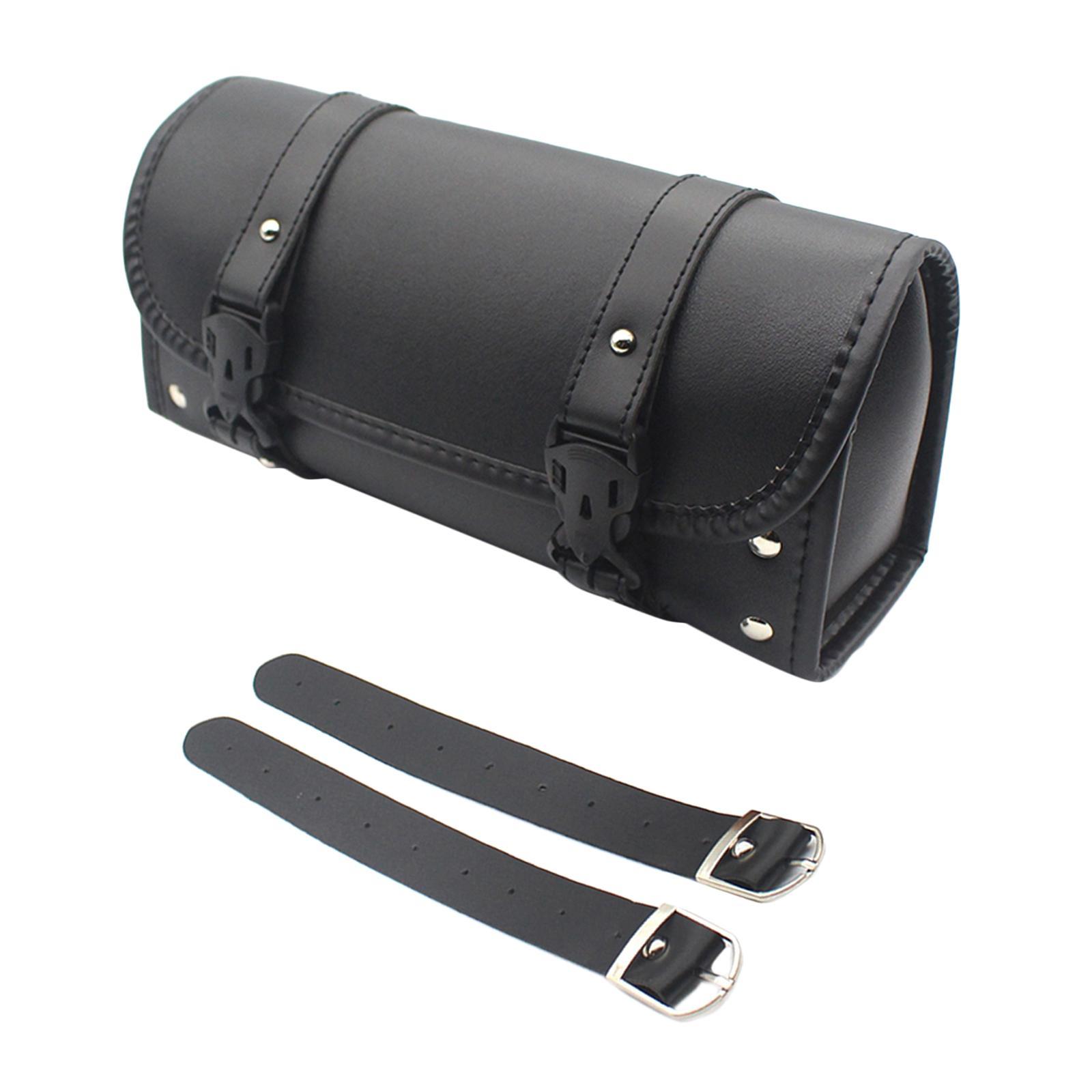 PU Leather Motorcycle/Motorbike Saddle Bag Tool Roll Storage Pouch