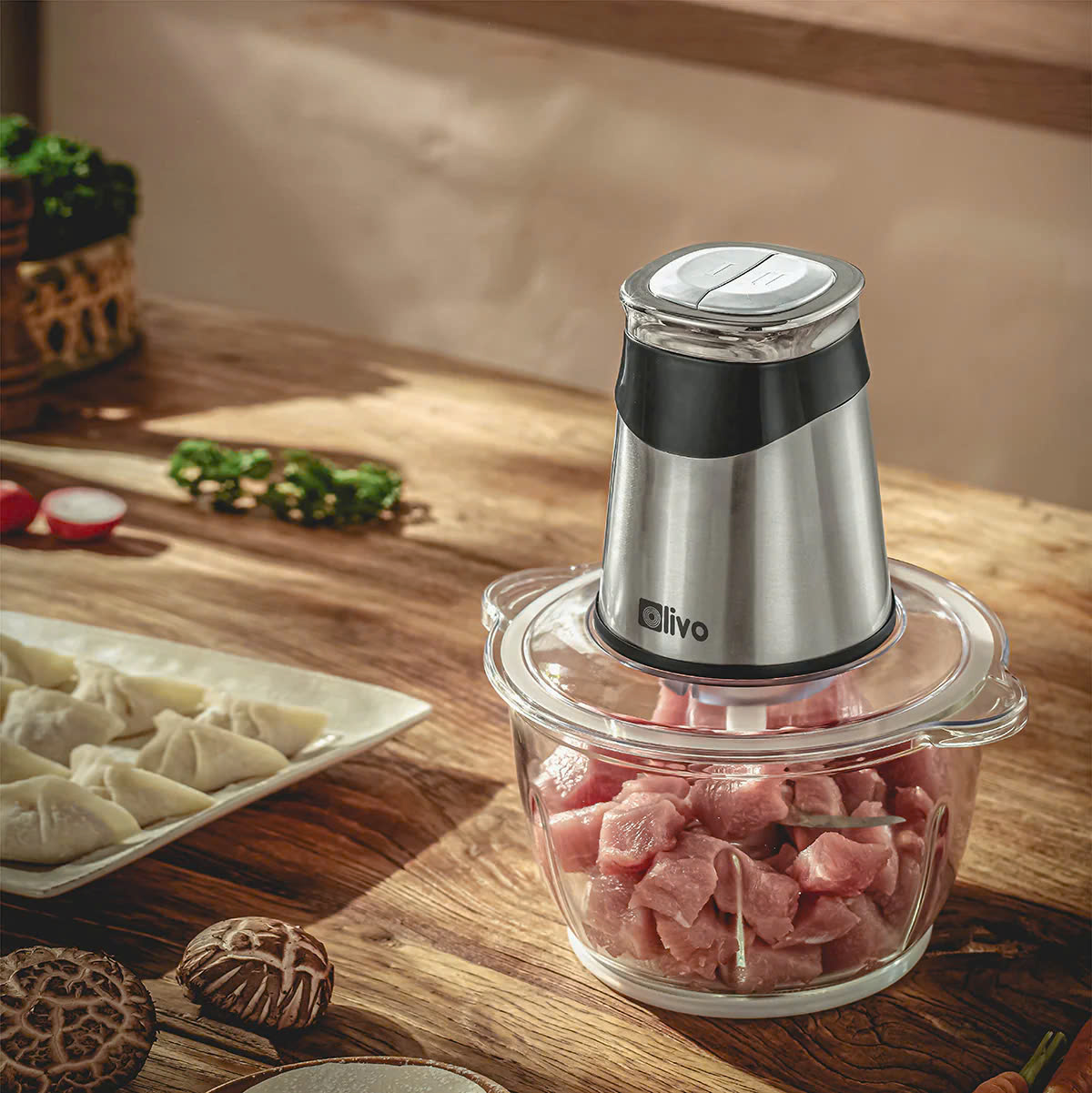 [Hàng chính hãng] Máy Xay Thực Phẩm Đa Năng OLIVO FC21 - Dung Tích 2.1L - Công Suất 500W