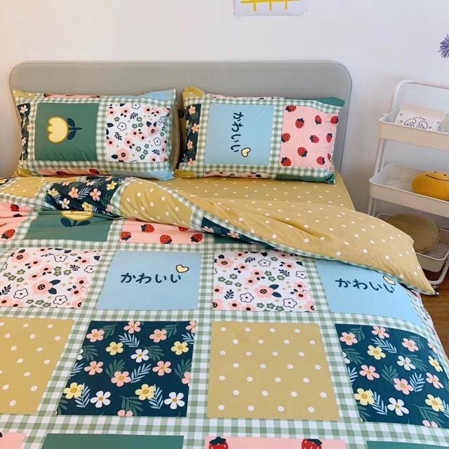 Bộ Chăn Ga Gối Cotton 100% - Hoa Thổ Cẩm