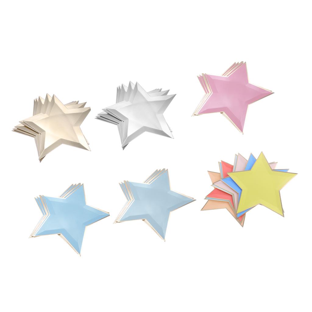 8 Pieces Disposable Paper Plates Food Tableware Party Events Supplies Gold