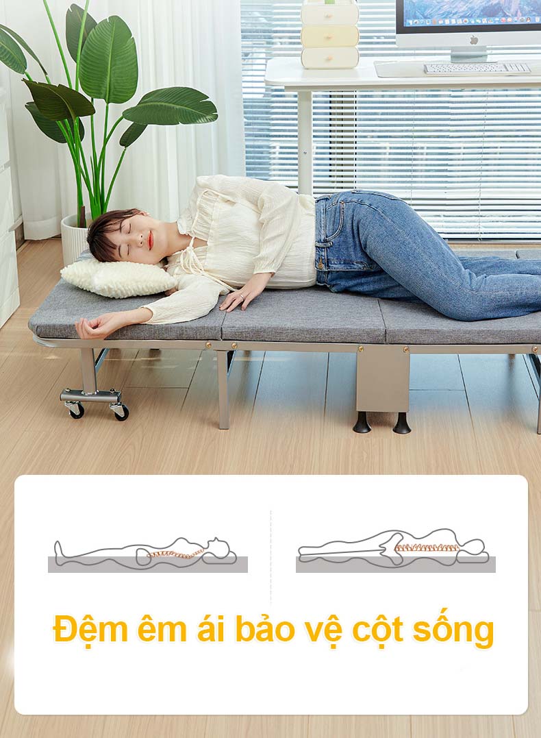 Giường Gấp 4 Khúc NIKITA Chính Hãng, Gấp Gọn Tiện Lợi, Tiết Kiệm Không Gian Nhà Cửa