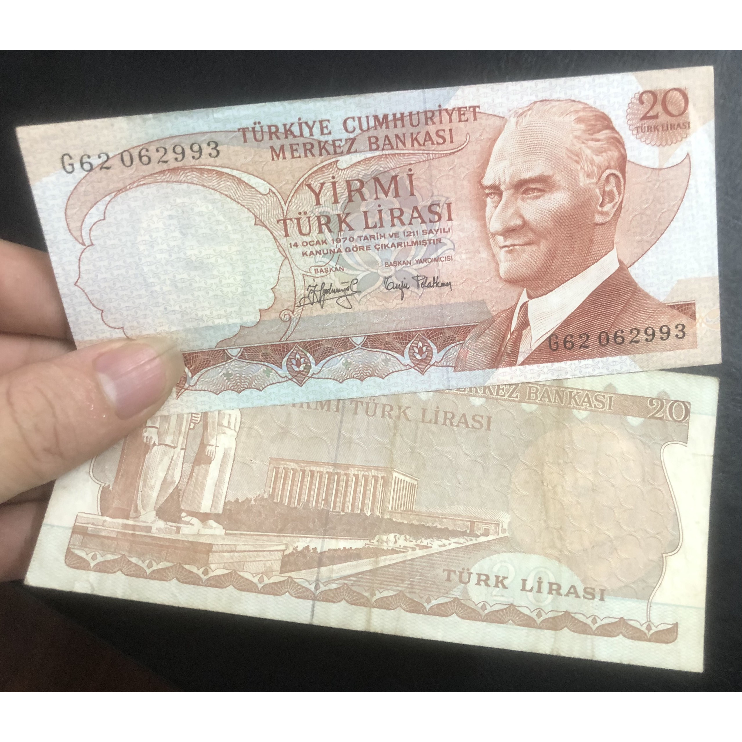 Tiền thế giới, 20 lire thổ nhĩ kỹ sưu tầm, có phơi bảo quản sang trọng đi kèm