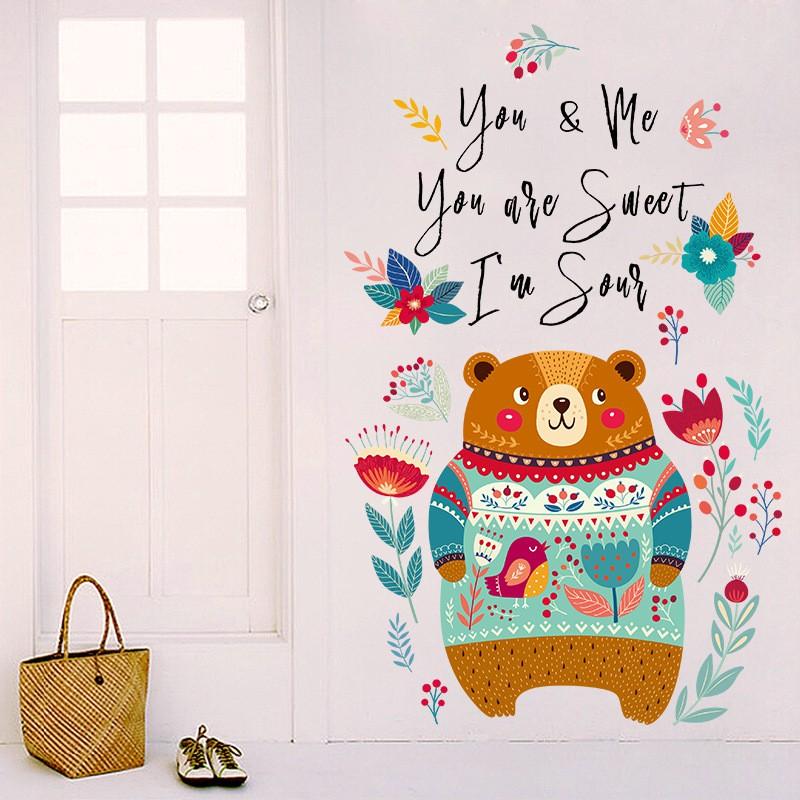 Decal dán tường Gấu to cho bé