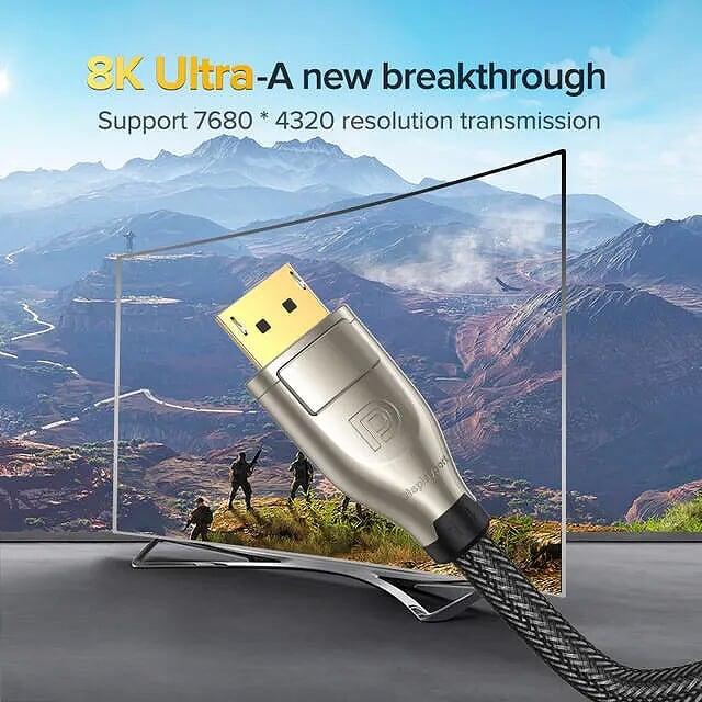 Ugreen UG60843DP112TK 2m cáp dp ra displayport 1.4 version hợp kim bọc lưới chống nhiễu màu đen - HÀNG CHÍNH HÃNG