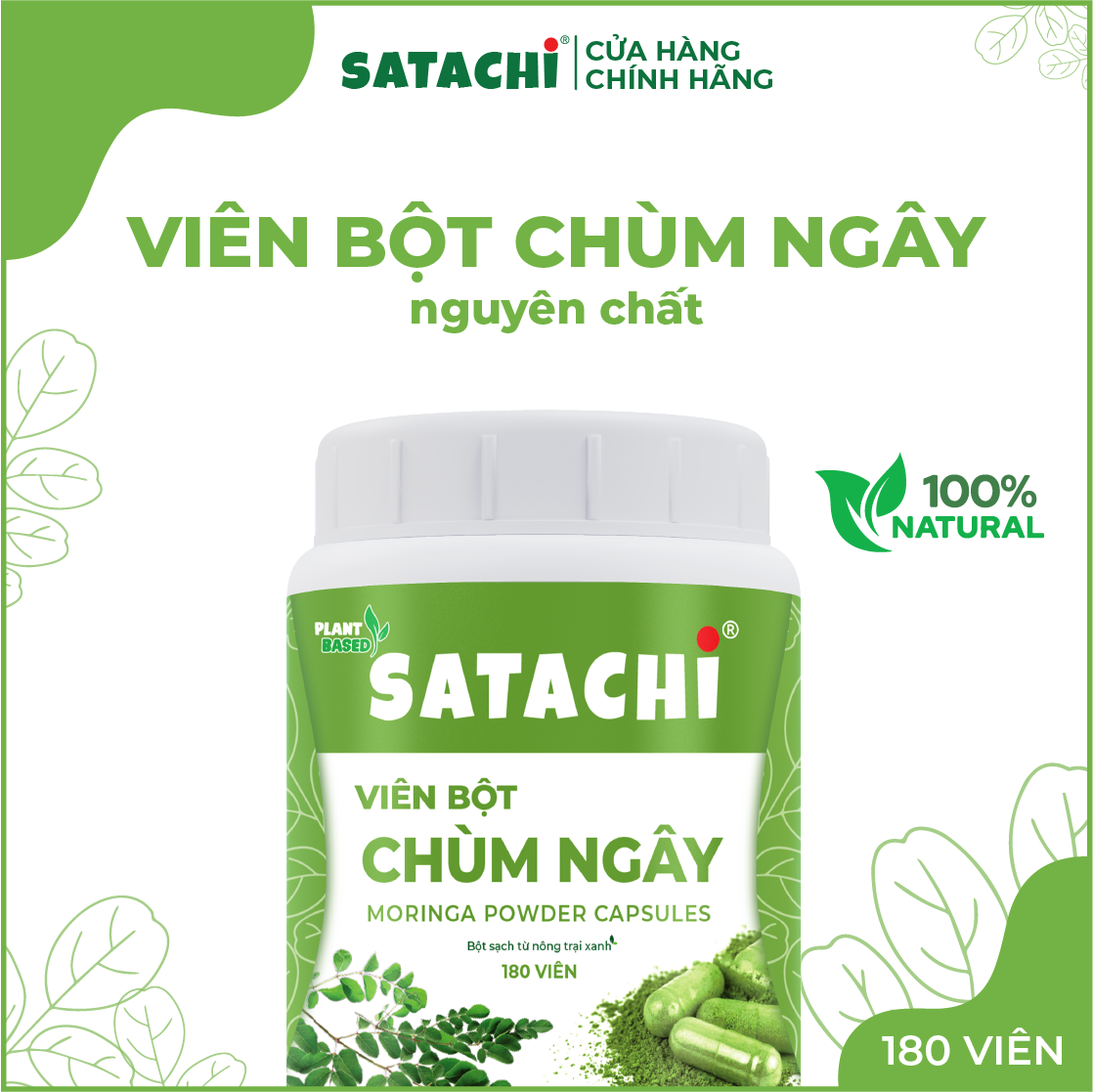 Vien Bột Chùm Ngây nguyê n ch ất SATACHI. Hộp 180 viên