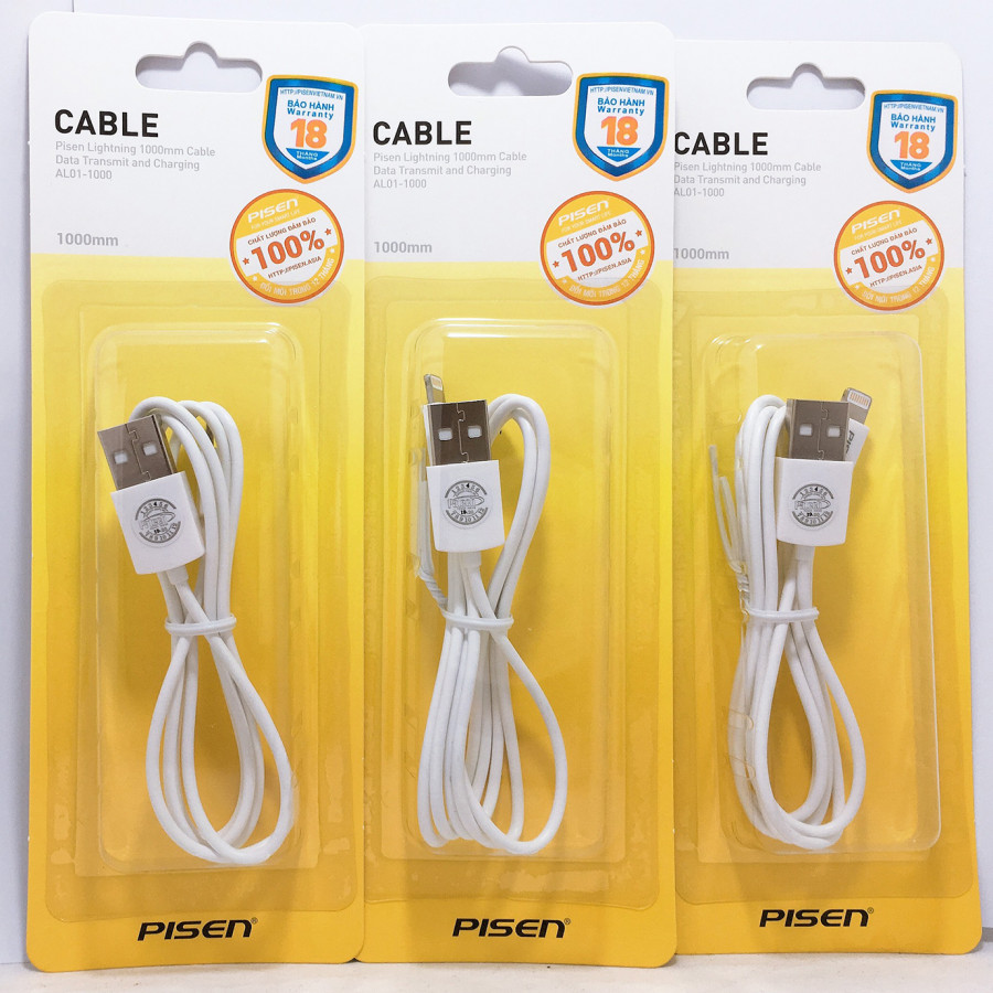 Cáp Pisen iPhone Lightning (1m) - Hàng Chính Hãng