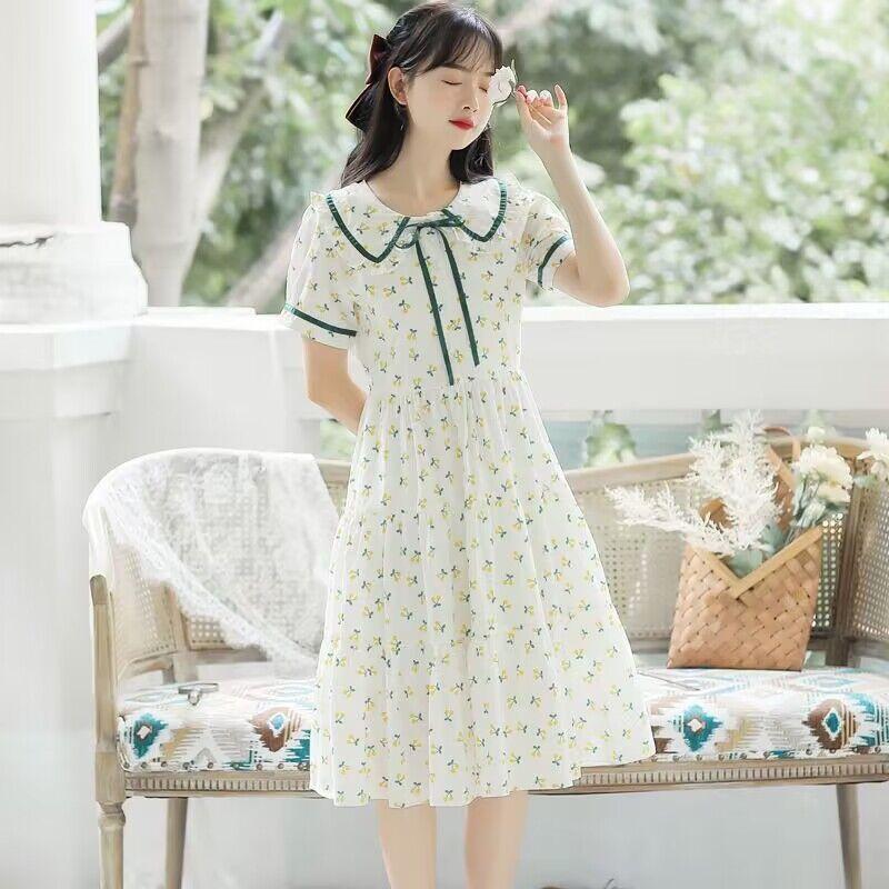 TOBE1SHOP Học sinh trung học ít tươi mát đầm 2023 mùa hè đại học gió một chữ hoa mảnh đầm hiển thị gầy thắt lưng váy nữ