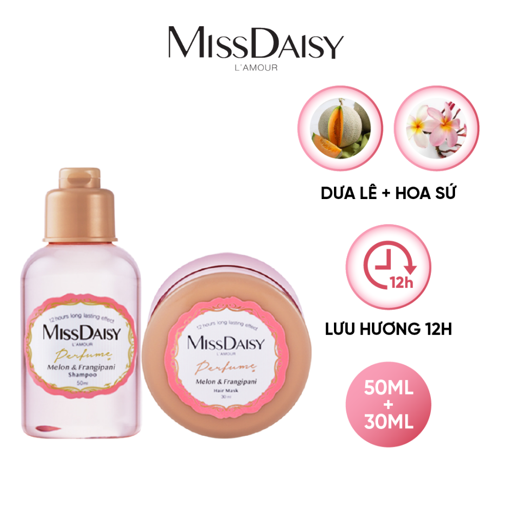 Bộ Chăm Sóc Tóc Mini Hương Nước Hoa MISSDAISY Chiết Xuất Dưa Lưới &amp; Hoa Sứ