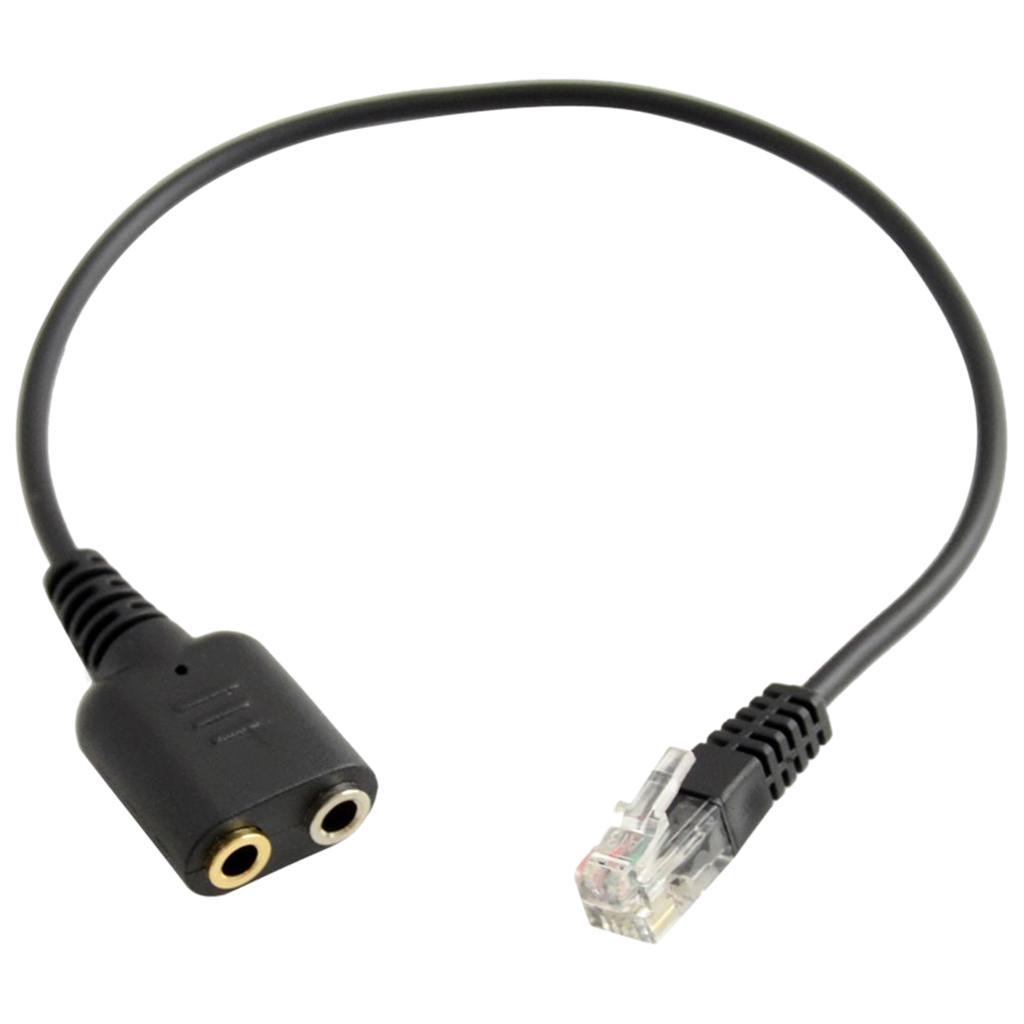 RJ9 Male to 2x 3.5mm Female Headset Phone MIC Audio Splitter Adapter Cable + 3.5mm Male To 2 Female Audio Jack Earphone Headphone 2 Way Splitter Adapter
