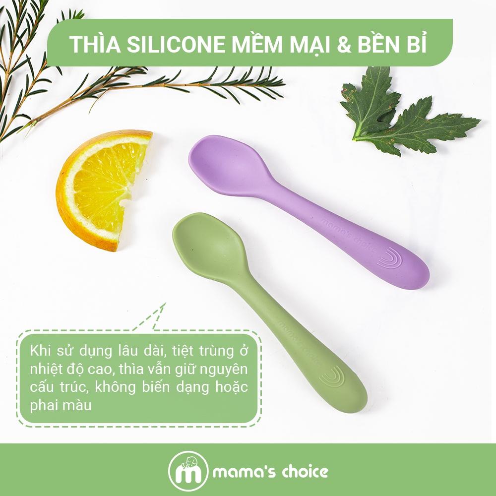 Thìa Ăn Dặm Silicone Mama's Choice 2023, Chất Liệu Mềm Mại và An Toàn Kiểm Định Quốc Tế Bureau Veritas