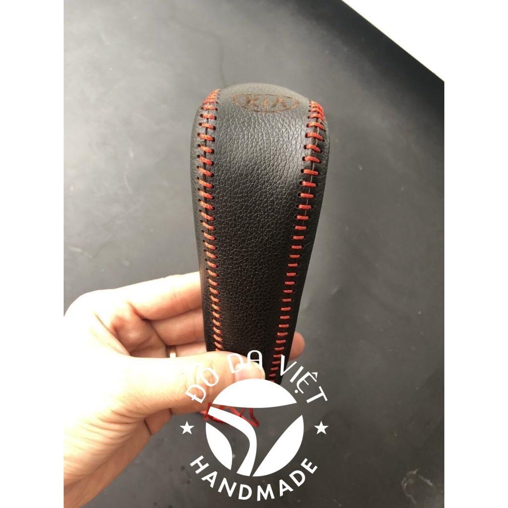 Bọc cần số, phanh tay KIA MORNING SỐ TỰ ĐỘNG TẤT CẢ CÁC ĐỜI da bò thật 100%, bảo hành 2 năm