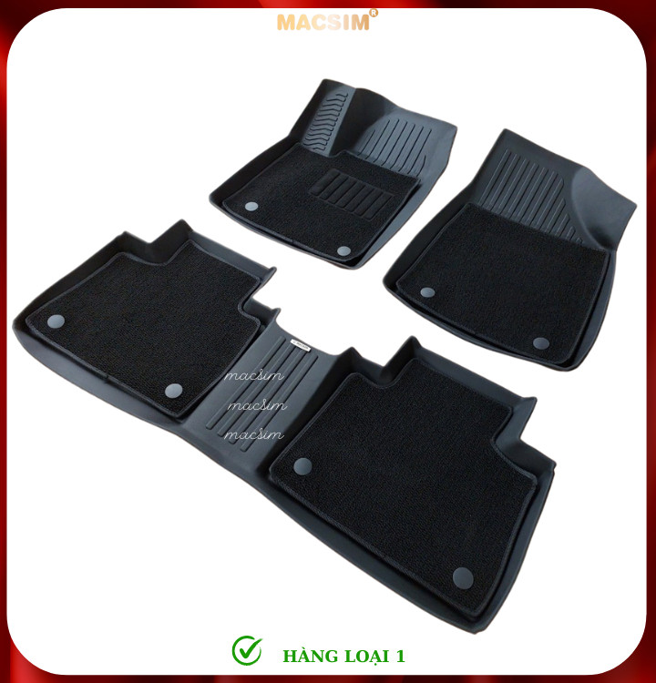Thảm lót sàn ô tô 2 lớp cao cấp dành cho xe MG HS 2020 - 2024+ nhãn hiệu Macsim chất liệu TPE màu đen