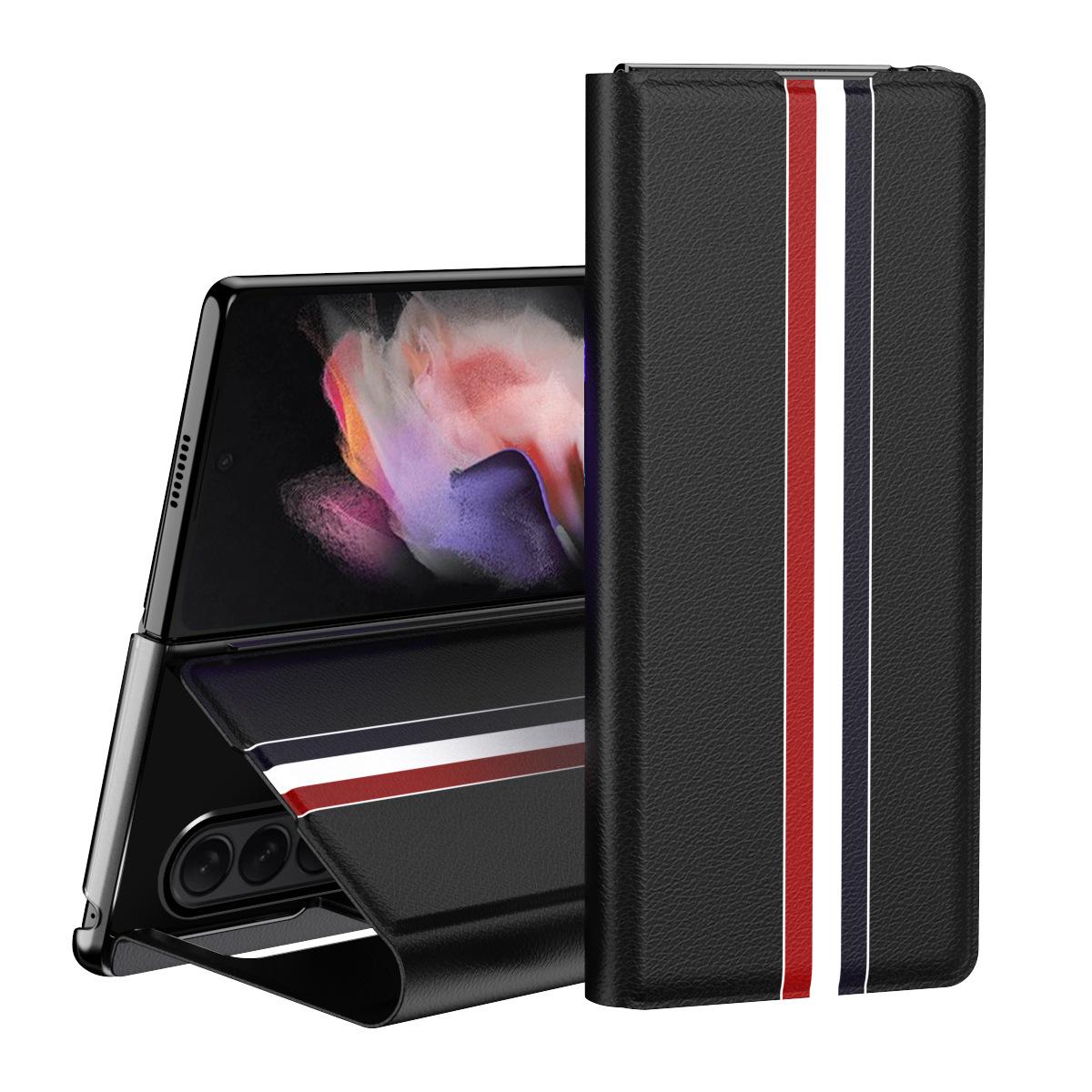 Bao Da Họa Tiết Thom Browne Cho Samsung Galaxy Z FOLD 5 / Z FOLD 4 / Z FOLD 3