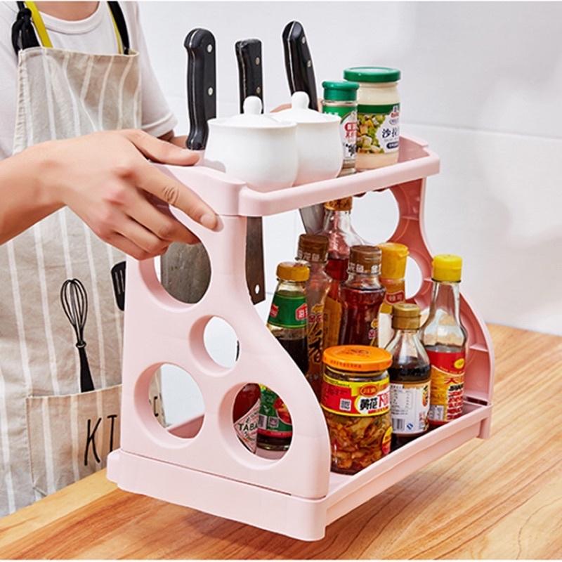 Kệ Gia Vị Nhà Bếp 2 Tầng Kệ Để Đồ Nhà Bếp Sạch Sẽ Gọn Gàng