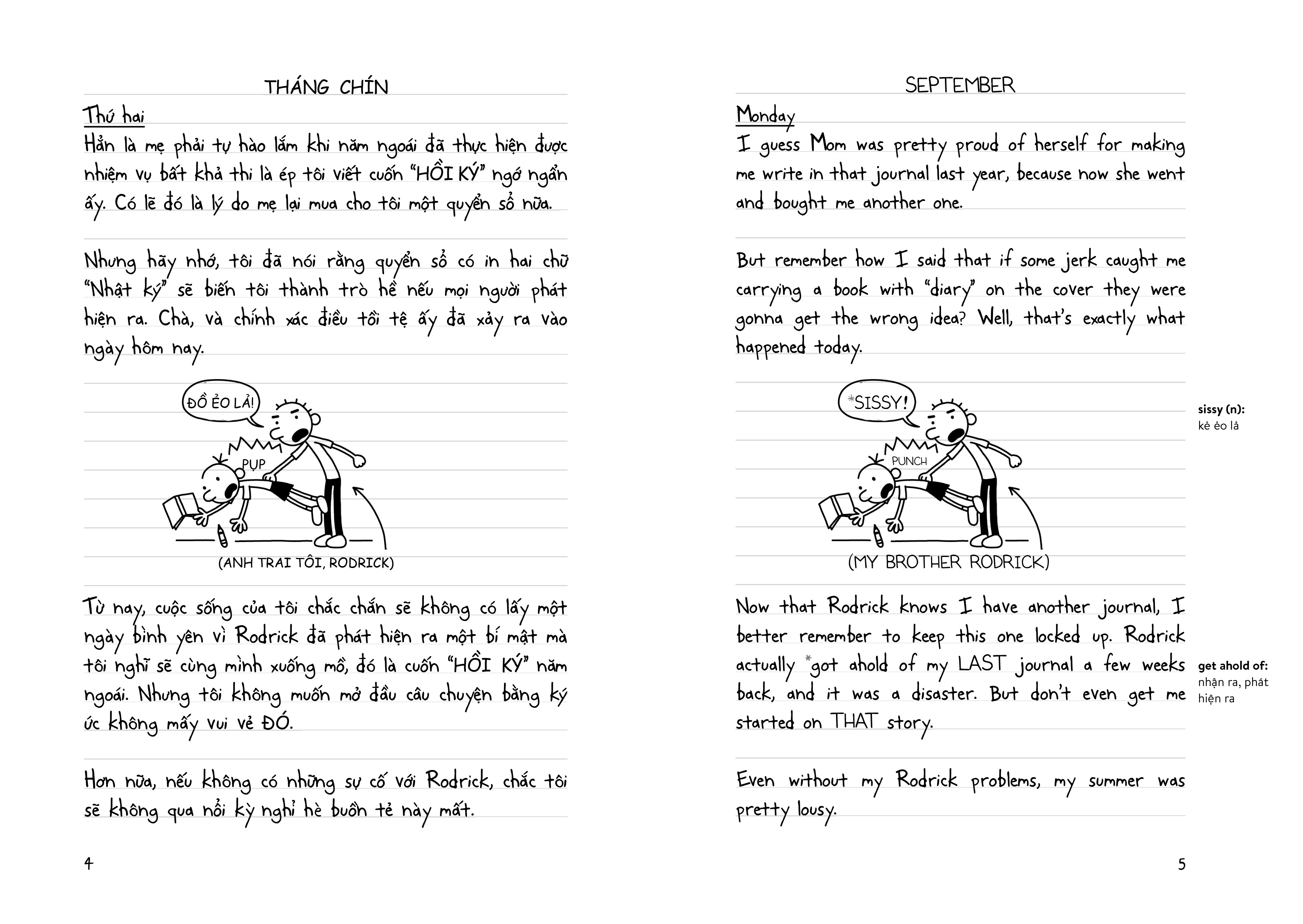 [Combo tập 1-3] Nhật Ký Chú Bé Nhút Nhát Song Ngữ - Diary Of A Wimpy Kid - Truyện song ngữ dành cho thiếu nhi có note từ vựng, tặng kèm file nghe - HG Books