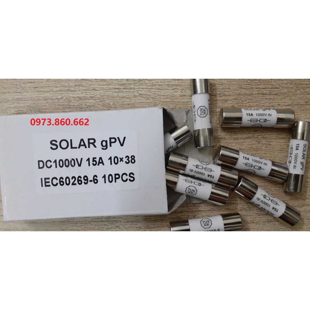Cầu chì 1000VDC 15A - Cầu chì DC Dùng cho điện năng lượng mặt trời LW