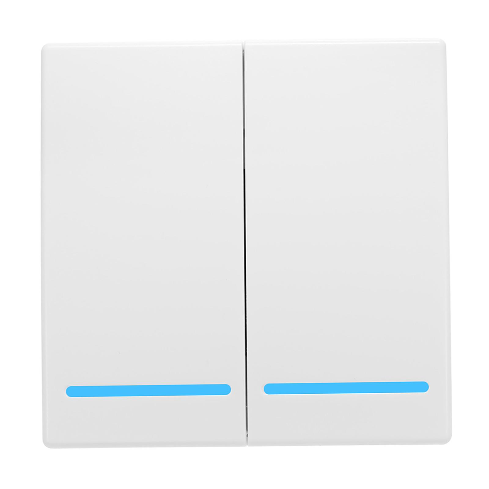 EWeLink Push Button Wall Light Switch Remote Controller 2 Gang 86 Type ON/Off Switch Panel 433MHz Wireless RF Remote Control Transmitter with Stickers Free Position Flexible For Home Living Room Bedroom