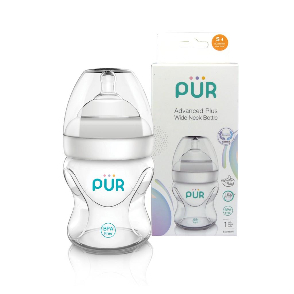 Combo Bình sữa cổ rộng Pur Advanced Plus 150ml + núm L