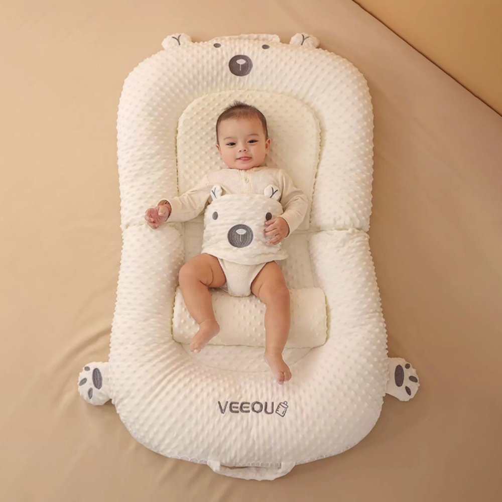 Gối chống trào ngược cho bé  MK063 gấp gọn rộng rãi kèm phụ kiện nệm và kê chân