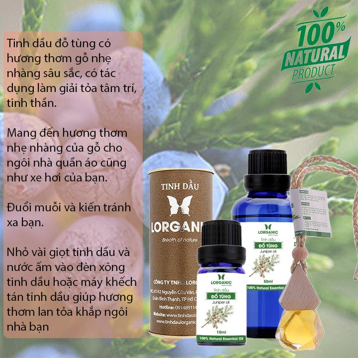 Tinh dầu đổ tùng Juniper oil (twigs &amp; berries) 50ml