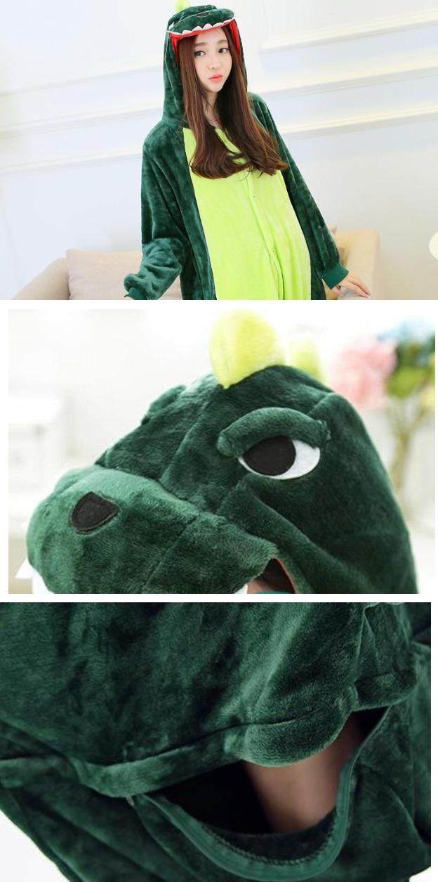 Bộ đồ liền thân hình thú Cá Sấu xanh