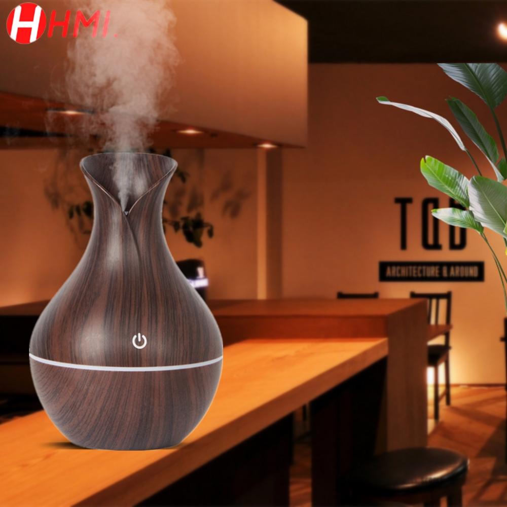 Điện Mini Máy Tạo Độ Ẩm Không Khí Tinh Tinh Dầu Khuếch Tán Tinh Dầu Siêu Âm Thanh Vân Gỗ Máy Phun Sương Tạo Độ Ẩm USB Mini Phun Sương Tạo Cho Nhà Xe Ô Tô