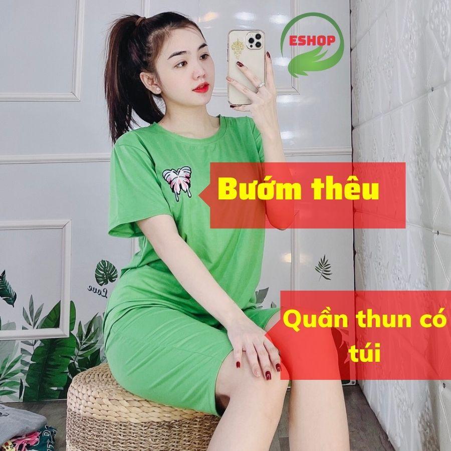 Bộ đồ ngủ nữ bướm quần lửng mặc nhà thun cotton cao cấp ESHOP DB17 Đồ bộ nữ đồ bộ mặc nhà thể thao bigsize đẹp dễ thương