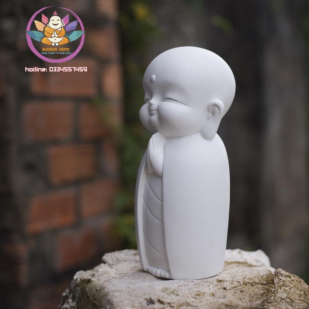 Chú tiểu decor hiện đại 21 cm trang trí nhà cửa màu trắng