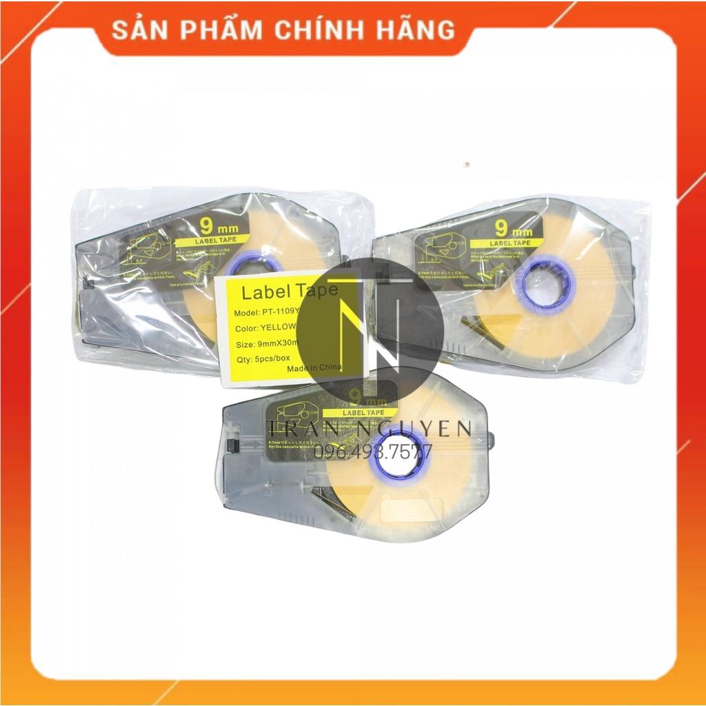 Nhãn in Canon PT-1109y - Đen nền vàng - 9mm x 30m - Hàng nhập khẩu