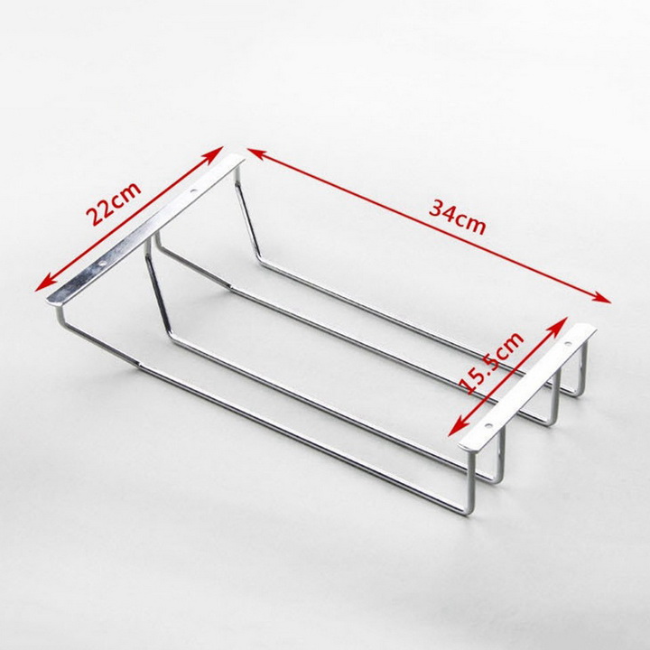 Giá Treo Ly Gắn Tủ Chạn Bằng Inox Tiện Dụng