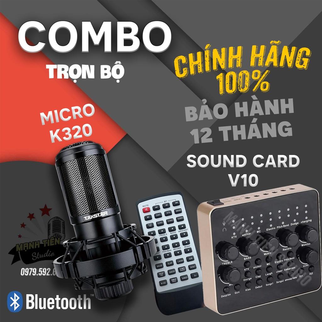 Trọn Bộ Combo Micro Takstar PC-K320 + Soundcard V10 + Full Phụ Kiện