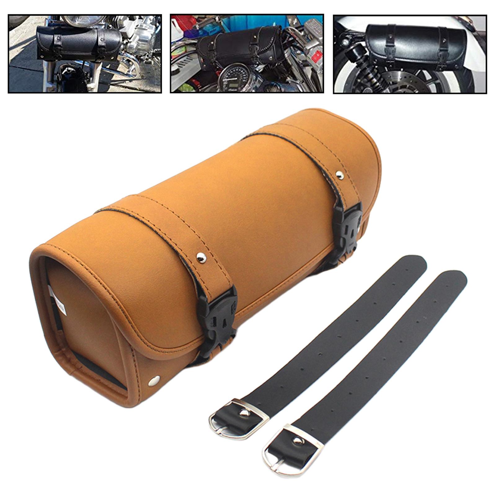 PU Leather Motorcycle/Motorbike Saddle Bag Tool Roll Storage Pouch
