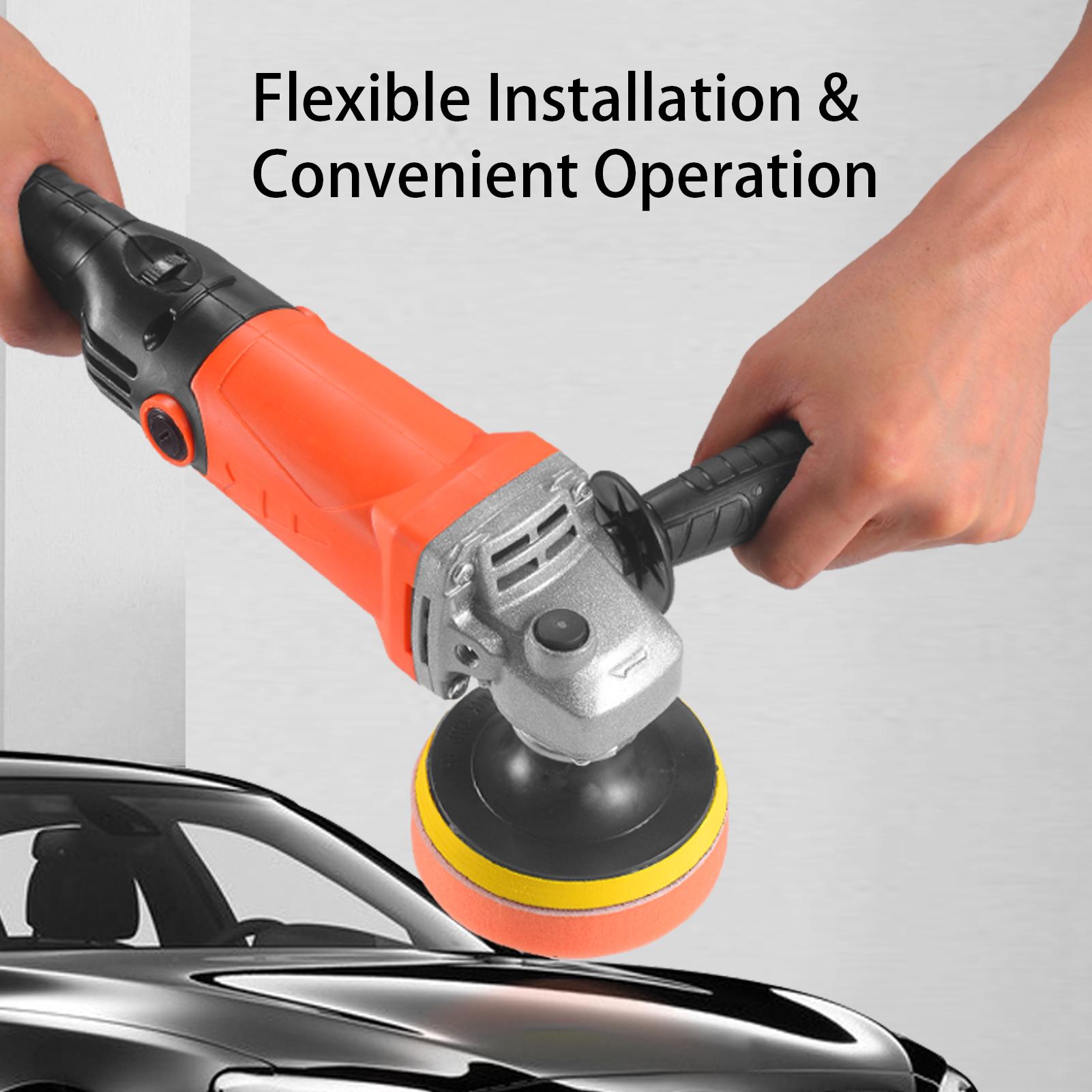 1200W Polishing Machine Set with 14 Sponge Wheels 8800RPM Variable Speed Car Polisher Electric Polisher