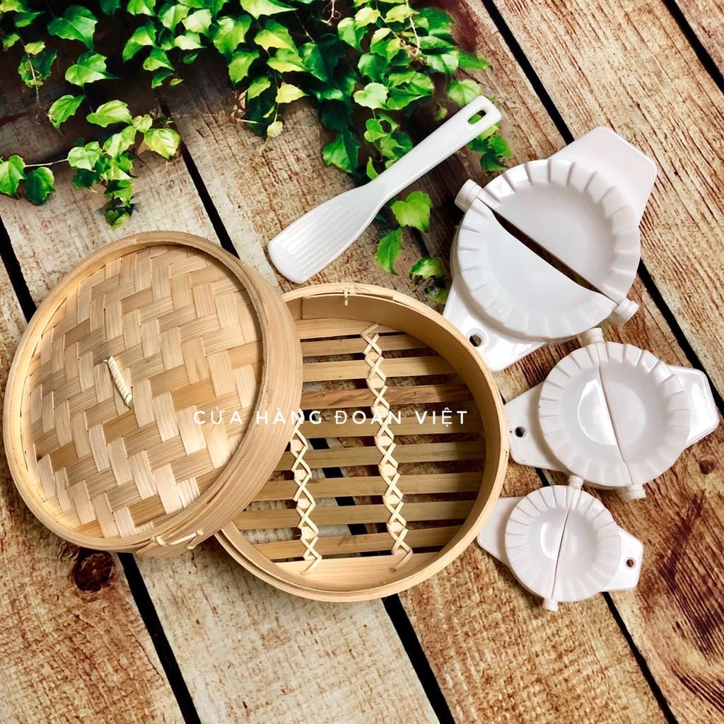 Khuôn Há Cảo Sủi Cảo - Combo 3 Khuôn + Xửng Tre