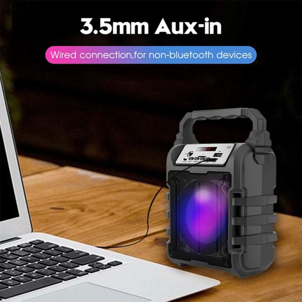 Loa bluetooth không dây 3D loa siêu trầm âm thanh stereo bluetooth loa công suất lớn Color: speaker wired mic