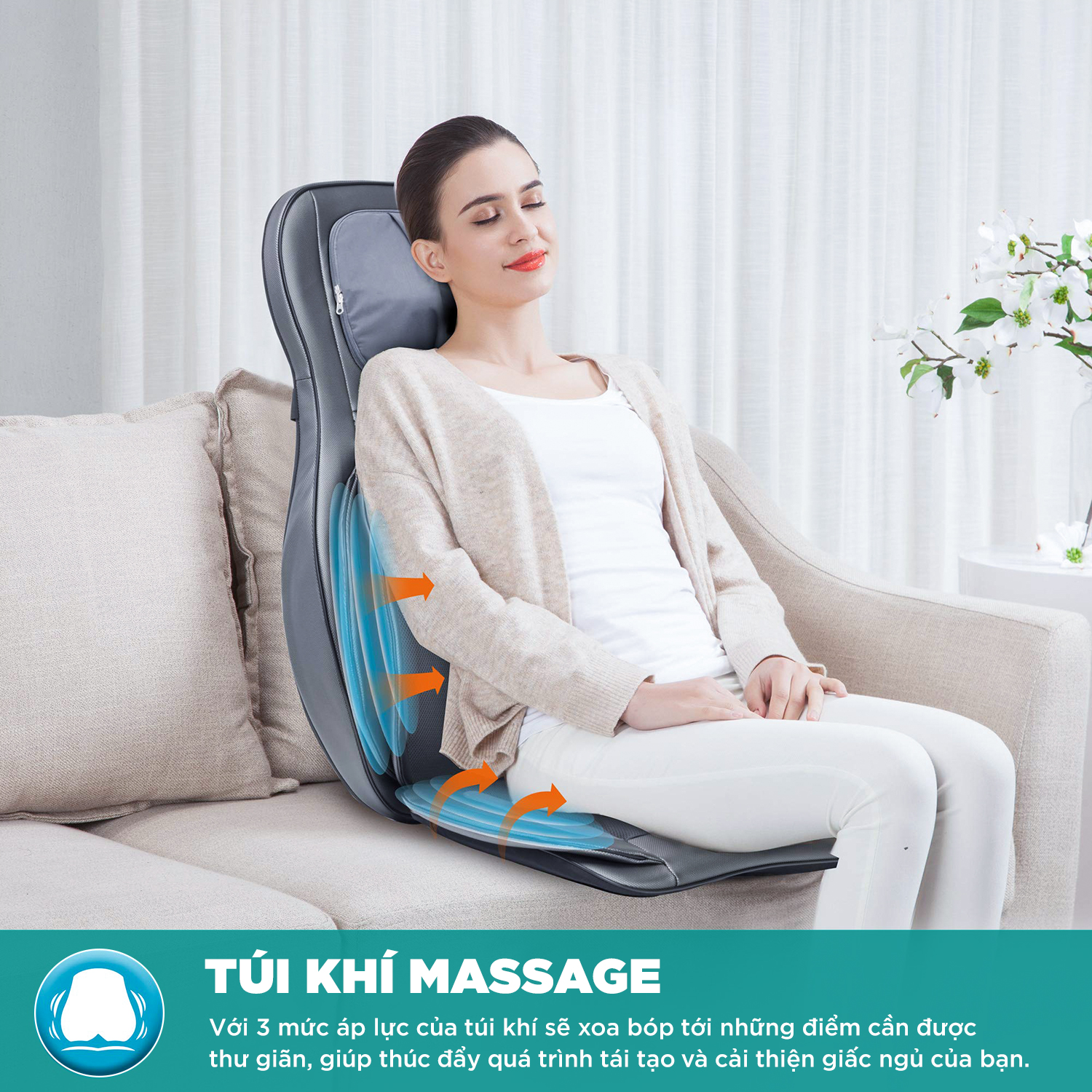 Đệm, Ghế Massage Cao Cấp KingTech KC-700 - Máy Mát Xa Lưng, Cổ Vai Gáy Chế Độ 3D Chuyên Sâu, Kết Hợp Tính Năng Nhiệt, Túi Khí - Hàng Chính Hãng